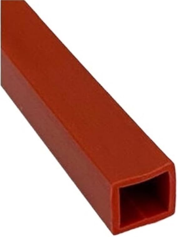 1 piece Clear Rectangular Sleeve Hollow Silicone Tube, Black Square Empty Pipe Protective Casing 1meter(19 * 19 * 2mm)