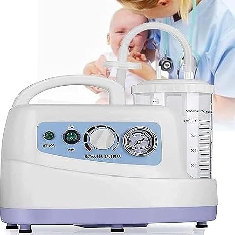 Portable Mucus Suction Machine with 1000 cc Suction Canister - Electric Phlegm Pump Device for Viscous Liquid Absorption, Ideal for Elderly and Children