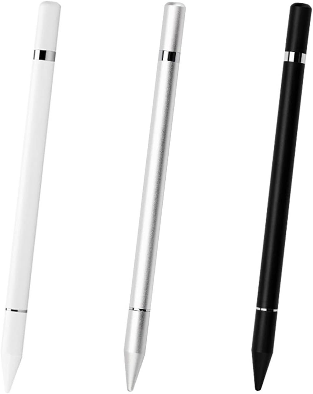 Microcase Universal Phone Tablet iPad 2in1 Disc Tip Stylus Pen Touch Pen - AL3462 Silver