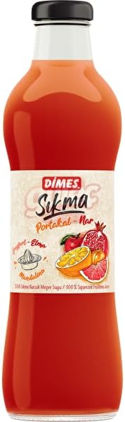 DİMES Sıkma Portakal - Nar Meyve Suyu Cam Şişe 700ml