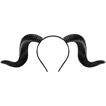 Halloween Gothic Devil Sheep Horn Headband Cosplay Devil Ears Hair Hoop Fancy Dress Maleficent Costume Horn Headpiece Party Favour Props Demon Hair Band for Carnival Masquerade Halloween Party