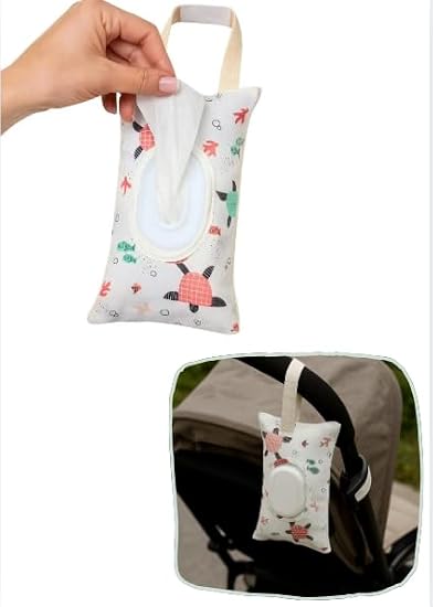 Islak Mendil Saklama Çantası Evde, Arabada, İşte, Seyahatte ve Bebek Arabasında Islak Mendil Kutusu (Renk 3, 24 Cm)