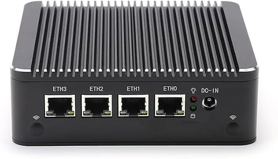 Firewall Appliance Mini PC, Inter Celeron N2940 4 cores 4 Threads,4*LAN I210 Network,Support 1*DDR3,Support 1*SATA solt,1*MSATA Slot,Industrial Desktop Computer (4GB RAM 64 SSD)