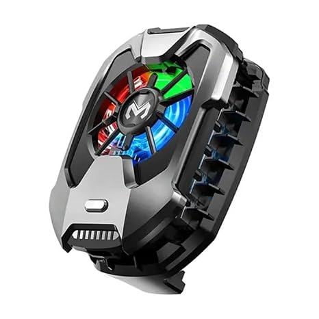 Memo DLA8 Cep Telefon Soğutma Fanı Radyatör Soğutucu Rgb LED Işıklı, SIYAH