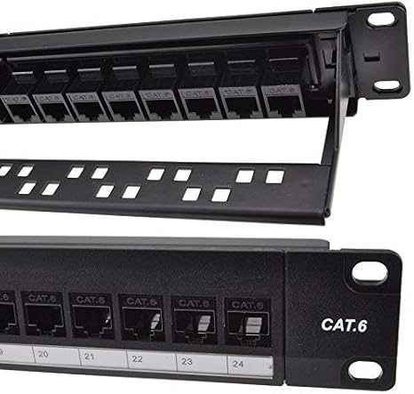 24 Port RJ45 CAT6 Gigabit Ethernet Pass Through Keystone Coupler 19 Patch Panel
