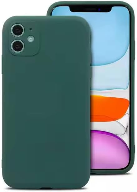 GGM GİYİM & AKSESUAR iPhone 11 ile Uyumlu First Silikon Kılıf İnce Yapılı Mat Dış Yüzeyli Tam Koruma Sağlayan Kamera Korumalı Kılıf (Yeşil)