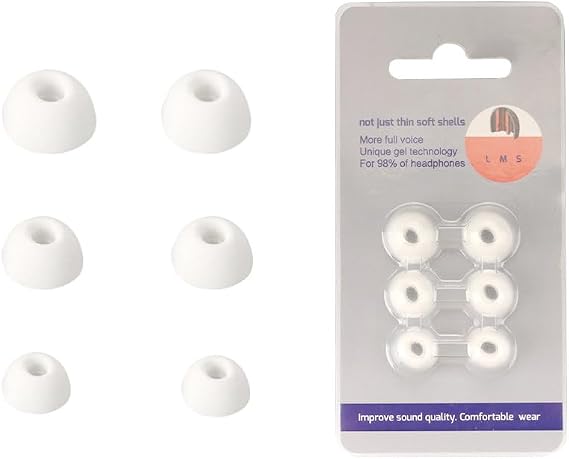 3 Pairs Eartips Earbuds Tips for CMF Buds Pro 2, Soft Silicone Ear Tips Cover Replacement Earcap Sleeve S/M/L for CMF by Nothing Buds Pro 2 In Ear Earphone (White)