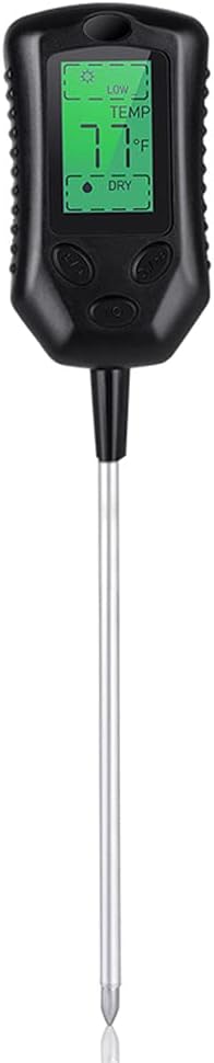 Soil Detector, Multi-functional High Precision Soil PH Tester Soil Moisture/PH/Temperature Sunlight Intensity Tester Garden Planting Soil Detector Soil PH Test Tool Handheld Soil Detection