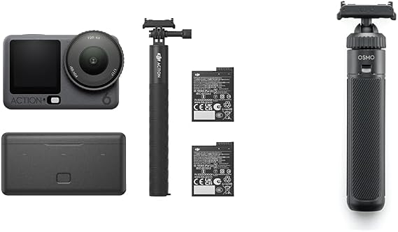 Set Purchase DJI Osmo Action 6 Enhanced Combo, Enhanced Combo, Action Camera, Equipped with 1/1.1-inch Square Sensor, Variable Aperture, f/2.0-f/4.0 Variable Aperture, 2 Batteries for Long Life, 4K Action Camera + DJI Osmo Action Two-Way Mini Extension Rod