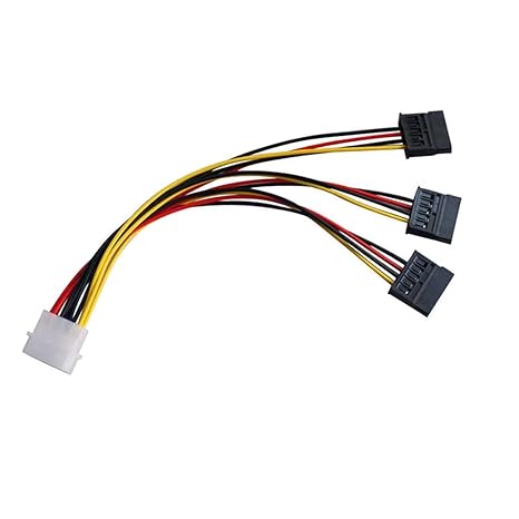 Christol 1pc 4 Pin IDE Molex To 3 SATA Power Splitter Extension Cable Connectors Computer Connection And Pluging HDD Cord