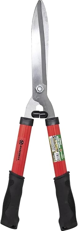 20" Carbon Steel Hedge Shears - Razor Sharp, Rust Resistant Blades - Lightweight Garden Trimmer for Grass, Shrubs, Bushes - Anti-Slip Handles for Easy Cutting