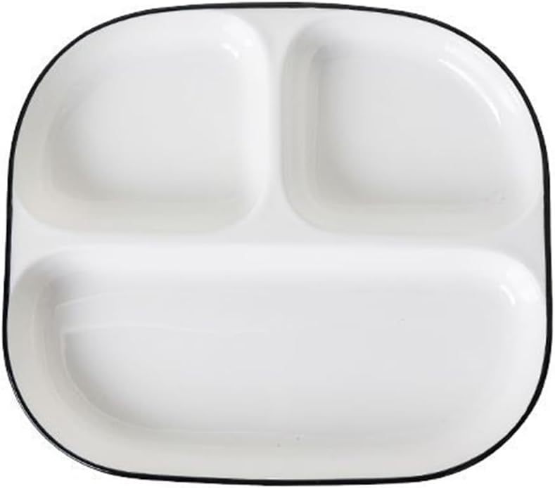 Divided Plates Ceramic, Portion Control Plates for Adults Porcelain, Compartment Dinner Plates for Dessert Salad Steak Sushi Spaghetti