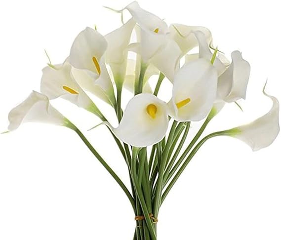 Yapay Çiçek Islak Gala Gerçeksi Eva Malzeme Cala Flower 8li BEYAZ