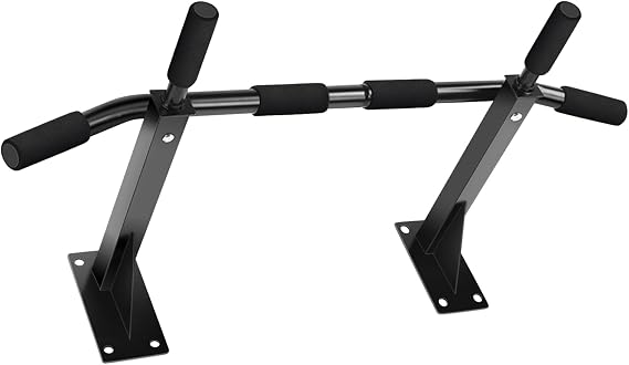 Wall Mounted Pull Up Bar, Chin Up Bar with Foam Padded Hand Grips, Wall Mount Gym Training Exercise Bars, Upper Body Workout Bar for Home Gym Exercise Strength Training