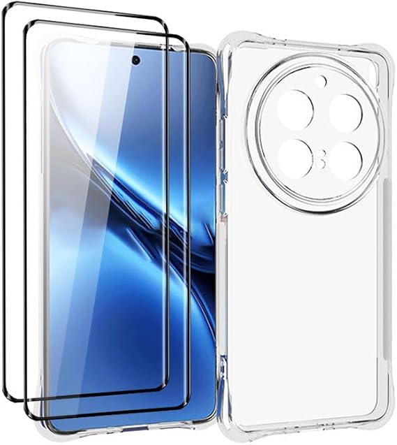 Clear Case Compatible with vivo X200 Pro, [Airbag Protection] Ultra-thin HD Clear, Soft TPU Case with [2-Pack] Tempered Glass Screen Protector