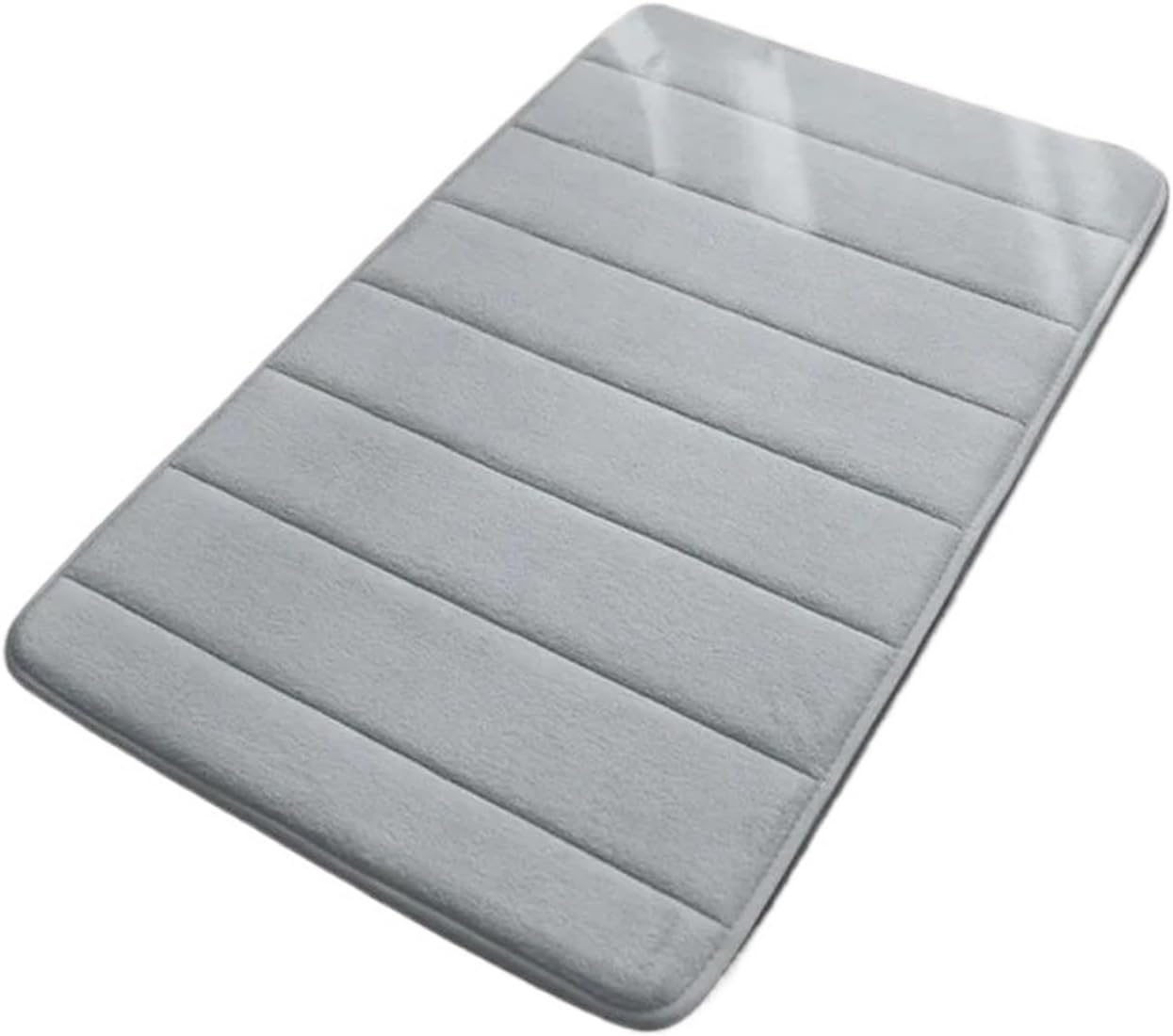 Coral Velvet Rug Memory Foam Bathroom Floor Mat Raw Room Doorway Water-absorbent Non-slip Mat Bedroom Foot Mat Carpet(Grey,40x60cm 1PC)