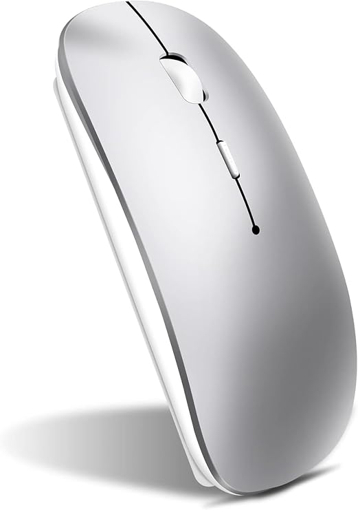 m.tk moveteck Bluetooth Mouse, Tablet Telefon Laptop Windows Uyumlu, Kablosuz Şarjlı, Gri