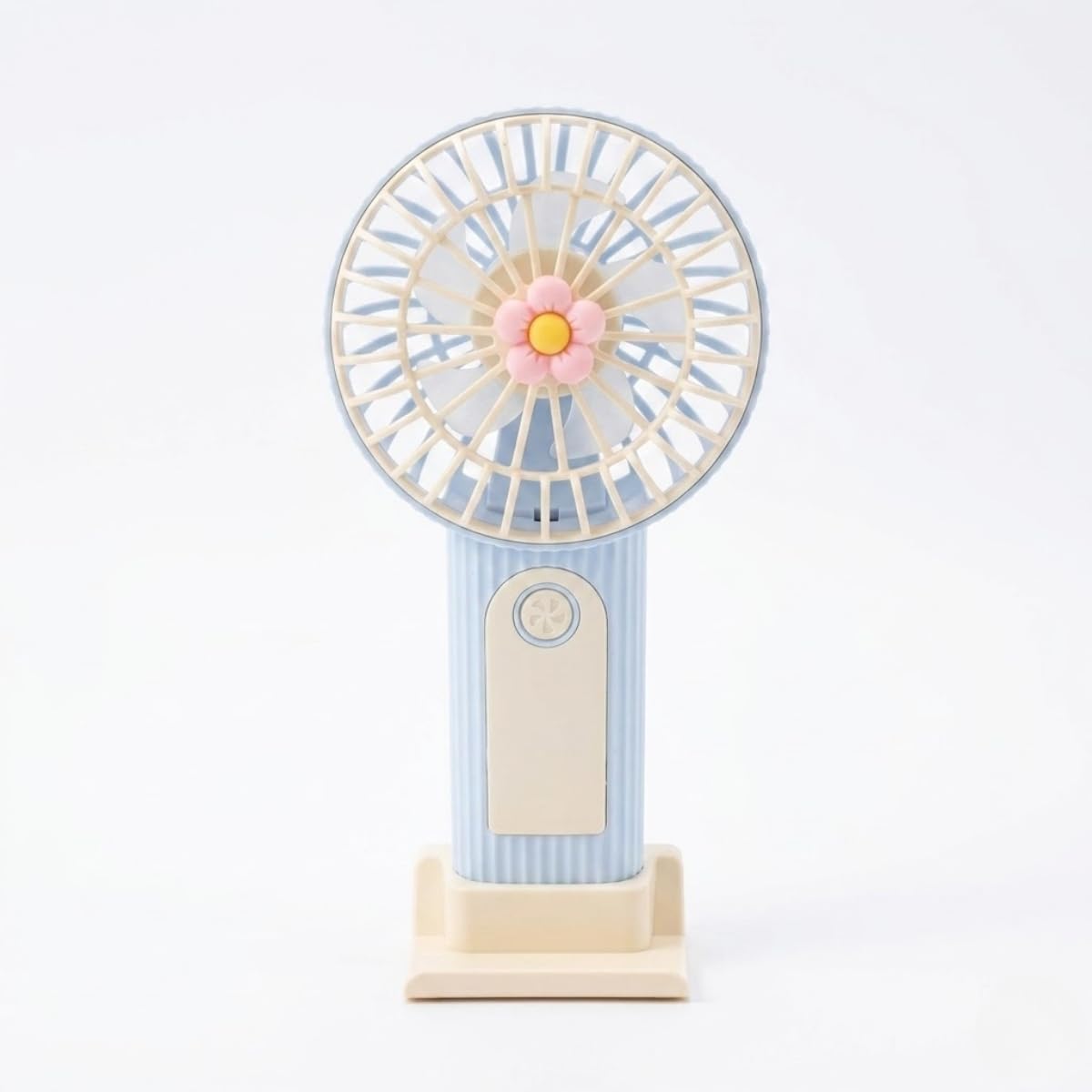 Mini-Fan Taşınabilir El Fanı, Masaüstü Standlı, USB Şarjlı, 16 cm, 3 Kademeli Hız Ayarlı Masaüstü & El Tipi Kompakt Boyut, Mavi