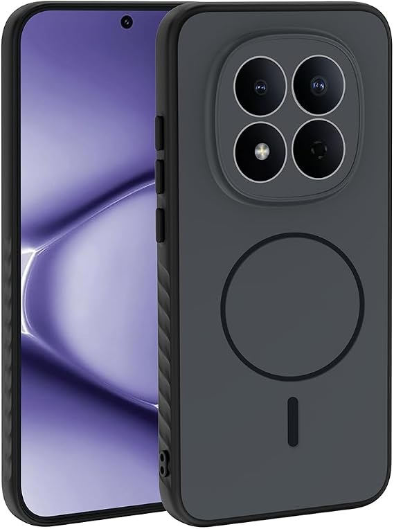 Coverzone Xiaomi Redmi Note 15 Pro 4G İle Uyumlu Kamera Lens Korumalı Kılıf Magsafe Uyumlu Kablosuz Şarj Özellikli Tea Silikon Telefon Kılıfı Siyah