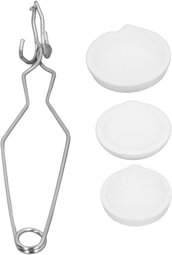 4pcs Quartz Crucible Set, 3 Sizes 100g 150g 250g, High Temperature Resistance 2800F, Crucible Bowl with ClipTongs, for Melting Metal