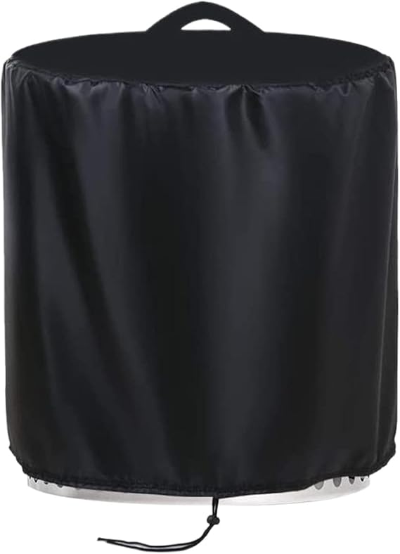 Round Fire Pit Cover, Outdoor Fireplace Dust Protector, Waterproof Firepit Guard, Upright Patio Wood Burning Fireplace Cover with Windproof feature, Ideal for All-Weather Protection