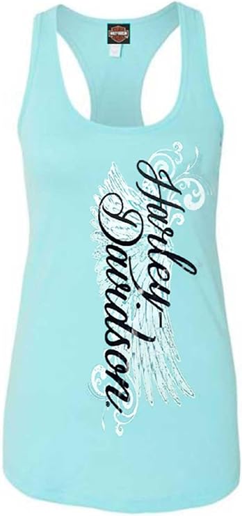 Harley-Davidson Women's Road Diva Script Sleeveless Racerback Tank Top, Yellow