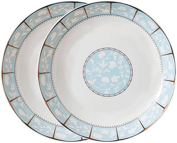 Liudan Dinner Plates Dinner Plates Round with Gold Rim Ceramic Serving Plates for Household Microwave Oven Dishwasher Safe and Steak Meat Pasta Apppetizer Plates(Set of 4) Dishes Dessert Plates