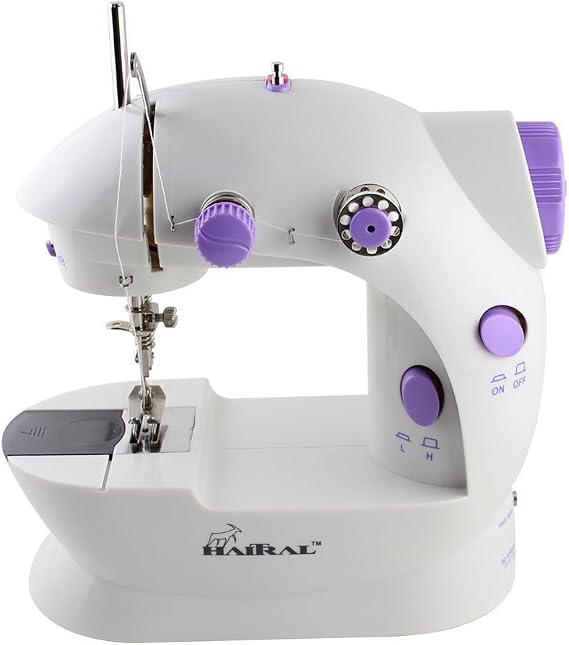 HAITRAL Portable Sewing Machine Adjustable 2-Speed Double Thread Electric Crafting Mending Machine with Foot Pedal 141