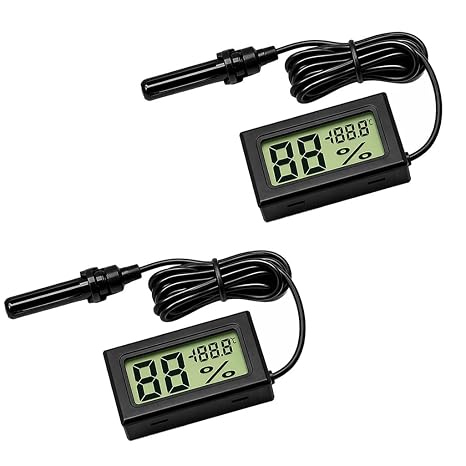 Digital Thermometer Hygrometer with LCD Display, Temperature Humidity Gauge