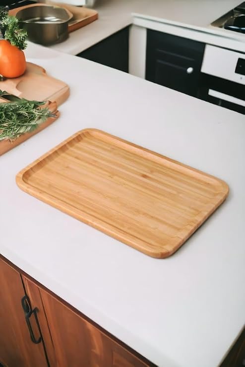 Deconox Bambu Lüx Dikdörtgen Büyük Servis-Sunum Tabağı 30x20x1,8cm