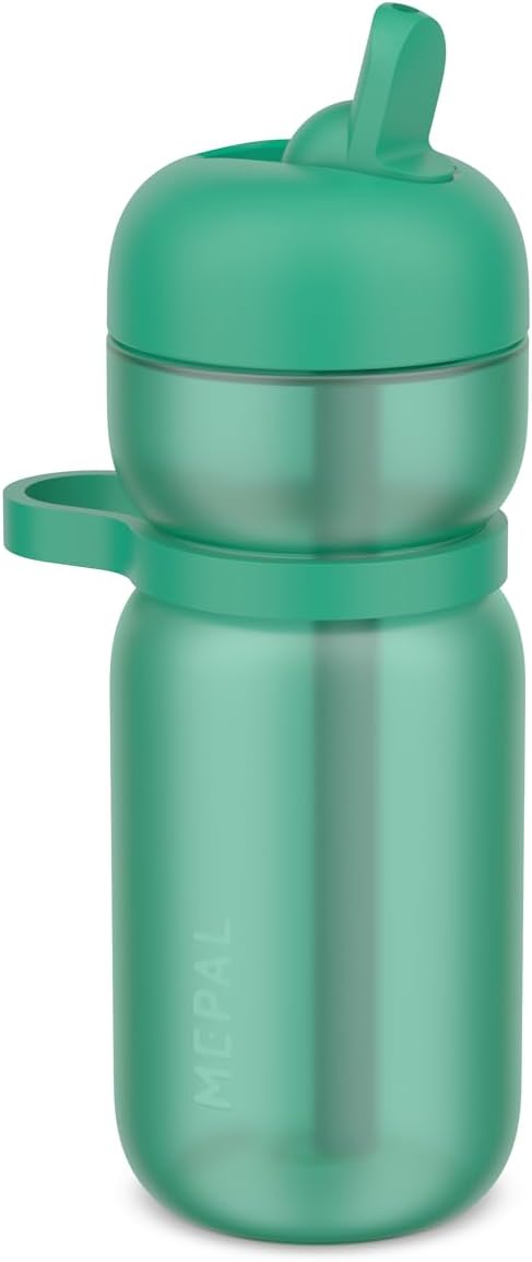 Mepal - Flip Sport Water Bottle - Leak-proof (When Closed) - Comfortable Carry Handle - Built-in Straw - Water Bottle - 600 ml - Apple Green