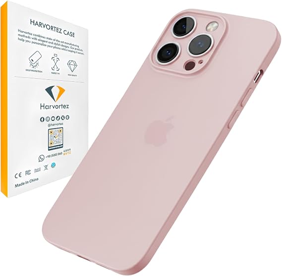 HARVORTEZ iPhone 14 Pro Max Kılıf 6.7" ile Uyumlu, Ultra İnce Cep Telefon Kılıfı, Kamera Bölge Koruyucu, Ekstra Tuş Takımı, TPU Malzeme BPA İçermez, Kolay Temizlenebilir Phone Case - Pembe