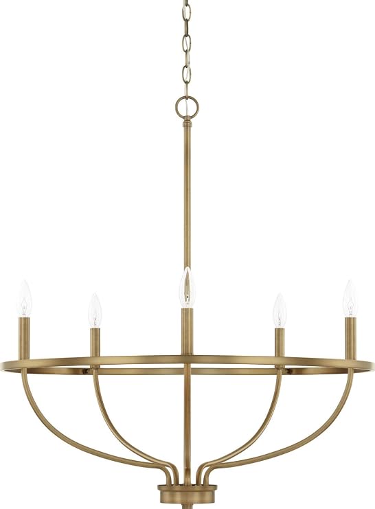 Capital Lighting 428551AD HomeplaceGreyson - Five Light Ceiling Chandelier for Bedroom, Kitchen, Aged Brass Finish