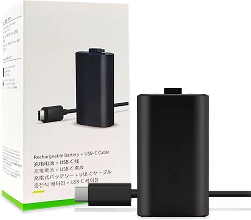 Xbox Series X|S Uyumlu Şarjlı Pil Paketi, USB-C Kablolu, Siyah