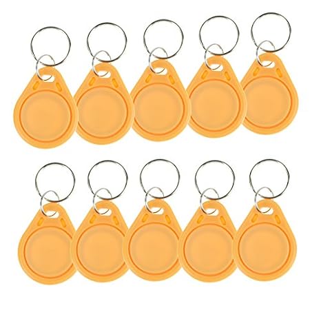 (Pack of 100) Waterproof ABS 13.56MHz ISO14443A MF Classic 1K NFC RFID Token,RFID Keyfob,FFID Tag (Yellow)