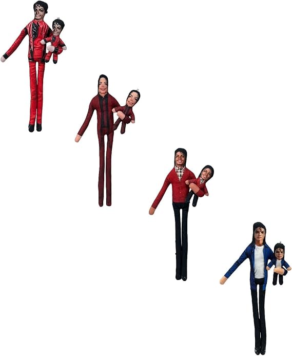 Posable Michael Plush Doll with Bendable Wire Inside, Flexible Stuffed Toy, Multiple Classic Outfit Styles, Tribute To the King of Pop, Christmas Home Decor Ornament for fans’ collection