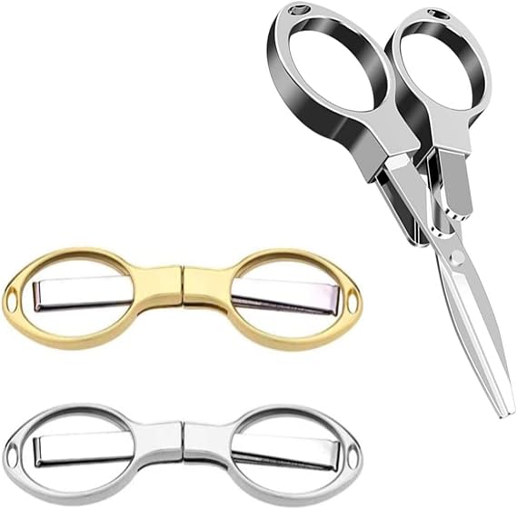 2Pcs Folding Travel Scissors,Portable Travel Metal Scissors