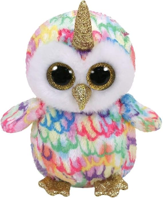 Ty Toys Beanie Boo - Unicorn Owl - ty36253, Multicolored, 15 cm, 1607-36253