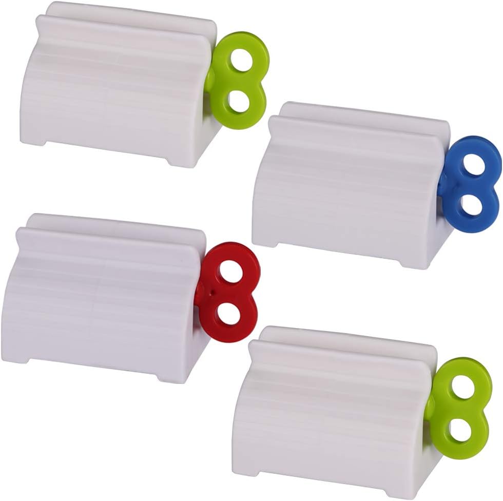 XYKEEY Toothpaste Tube Squeezers Toothpaste Roller - Manual Toothpaste Tube Roller Squeezer Tool, Toothbrush Squeezers, Toothpaste Clip Holder Stand Winder (Multi-Colored)