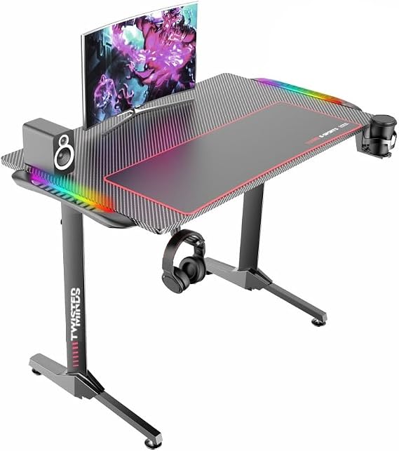 Twisted Minds T Design Tm-t-1060-rgb Karbon Fİber E-spor Oyuncu Masasi