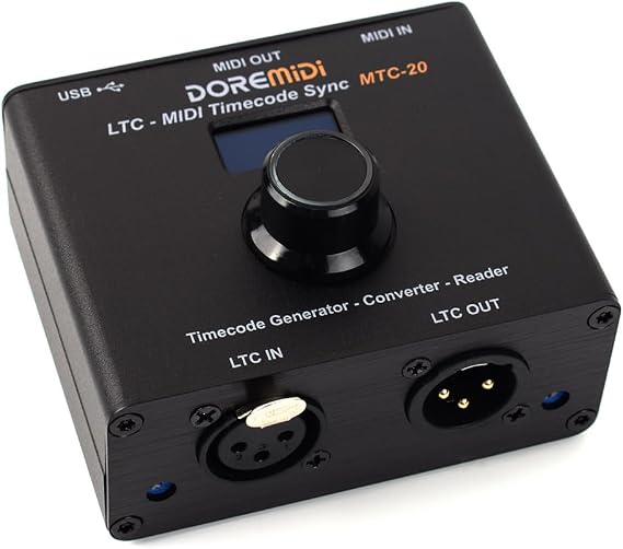 LTC-MIDI Timecode Sync (MTC-20) - Synchronize MIDI and SMPTE LTC Timecode