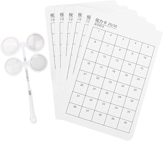 Optical Flipper Set, Modern Eye Exercise Tool, ±150 Degree Adjustable Optometry Plastic Flip, with 6pcs Visual Card, for Eye Care and Vision Improvement Anywhere (±150 degrees)
