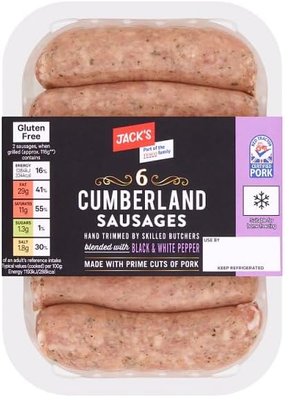 Jack's 6 Cumberland Sausages 400g | Case of 7
