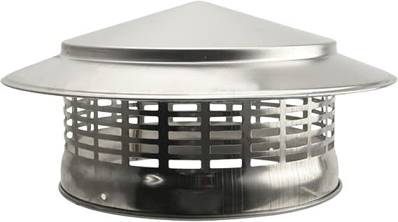 Fireplace Chimney Cap | Stainless Steel Chimney Cap Chimney Vent Cap Flue Cowl Pipe Rain Vent Cap Round Roof Rain Cap - for Improved Chimneys Ventilation