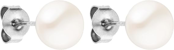 Purelei® パールイヤリング シルバー – ステンレススチールジュエリー – 防水イヤリング – 直径0.75インチ – 個性的なファッションジュエリー。