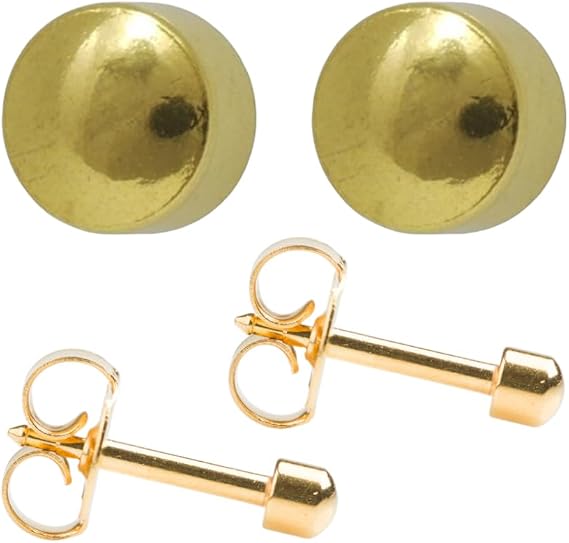 STUDEX Gold Plated Regular 4mm Traditional Ball Ear Piercing Stud Earrings Plain Ball
