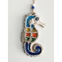 Decorative Mini Size Ceramic Seahorse Colorful Wall Ornament