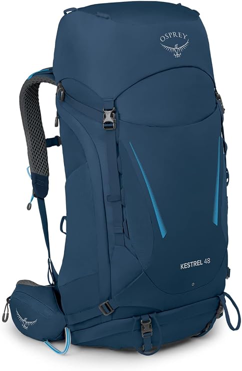 Osprey Kestrel 48L Men's Backpacking Backpack - Hiking & Camping Bag with Waterproof Raincover