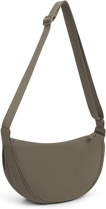 TIAASTAP Crossbody Bags for Women Men Hobos Shoulder Bags Nylon Crescent Bag Cross Body Bag with Adjustable Strap Solid Color Dumpling Bag for Travel Work School Daily Use
