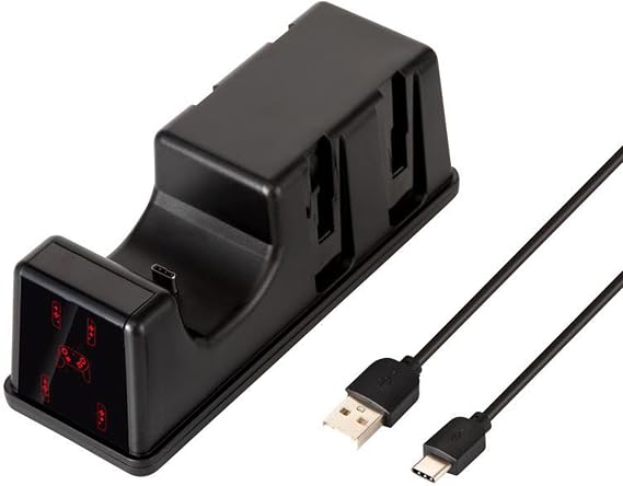 4 in 1 コントローラー充電ドック入力 2A 高速充電スタンド 4Joy コントローラースロット付き Switch スイッチ充電器ステーション